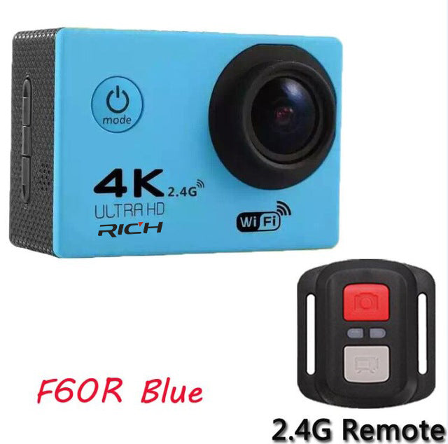 RICH Action camera F60 / F60R Ultra HD 4K / 30fps WiFi 2.0" 170D go Helmet Cam pro underwater waterproof Sport camera