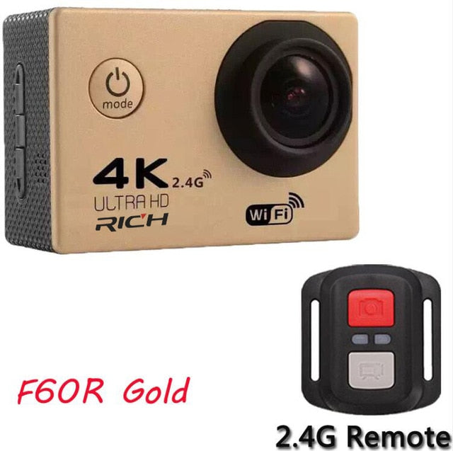RICH Action camera F60 / F60R Ultra HD 4K / 30fps WiFi 2.0" 170D go Helmet Cam pro underwater waterproof Sport camera