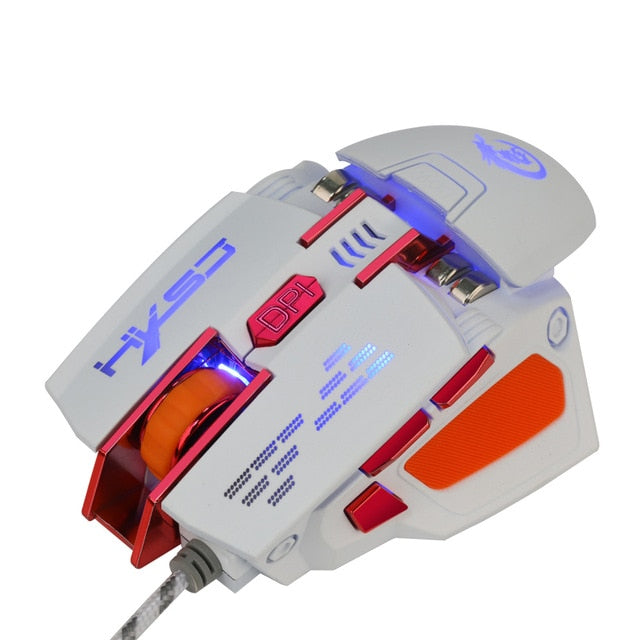 HXSJ 7keys Macro programming gaming mouse four-color glow mouse 4000dpi two hand rest and configuration weight adjustable