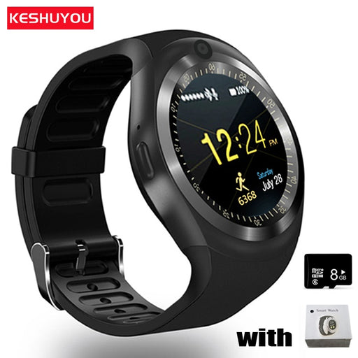 KESHUYOU Camera Smart watch Bluetooth 2G Men smartwatch Multilingual SIM TF  Android IOS Call Watch  For phone Samsung HUAWEI