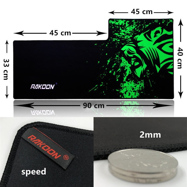Green Print Large Gaming Mouse Pad Anti-slip Natural Rubber Mouse Mat Keyboard Pad Desk Mat For Laptop Computer Gamer Mousepad