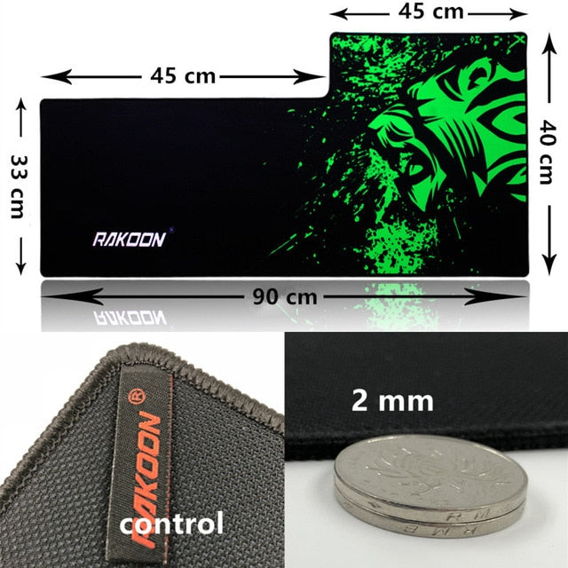 Green Print Large Gaming Mouse Pad Anti-slip Natural Rubber Mouse Mat Keyboard Pad Desk Mat For Laptop Computer Gamer Mousepad