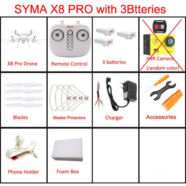 SYMA X8PRO X8 Pro GPS RC Drone with 720P HD Camera or H9R 4K Camera 2.4G Professional FPV Selfie Drones Quadcopter Helicopter