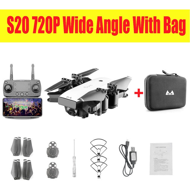 New Drone With wifi Camera 1080P or 720p HD 5MP Hover Helikopter pocket RC Drones S20  RC Quadcopter toys gift long actione time