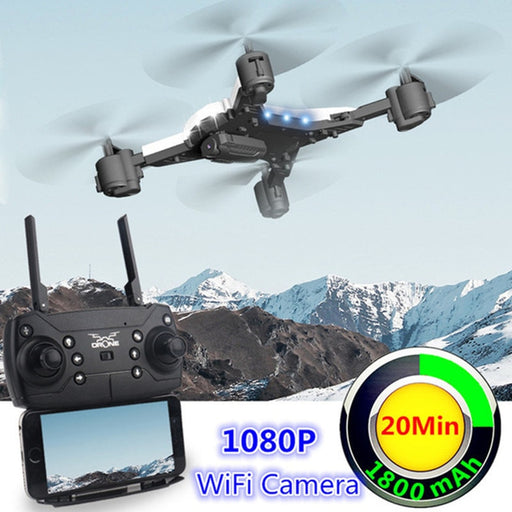 RC Helicopter Drone with Camera HD 1080P WIFI FPV Selfie Drone Professional Foldable Quadcopter Fly 20 Minutes Battery Life