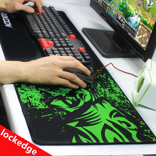 Green Print Large Gaming Mouse Pad Anti-slip Natural Rubber Mouse Mat Keyboard Pad Desk Mat For Laptop Computer Gamer Mousepad