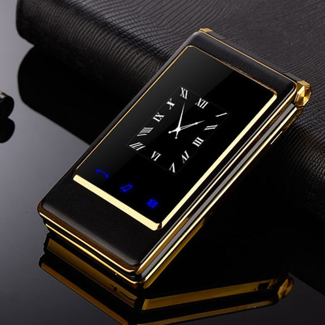 MAFAM Slim Flip 3.0 inch Double Screen Senior Mobile Phone Dual Sim MP3 MP4 FM Clamshell Cell Phones for Elder Man