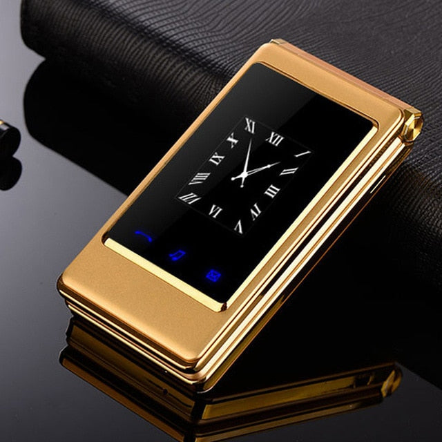MAFAM Slim Flip 3.0 inch Double Screen Senior Mobile Phone Dual Sim MP3 MP4 FM Clamshell Cell Phones for Elder Man