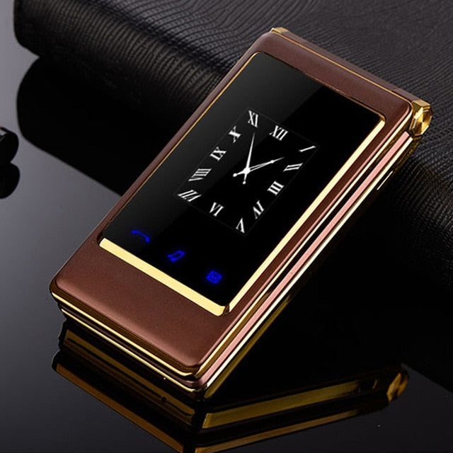 MAFAM Slim Flip 3.0 inch Double Screen Senior Mobile Phone Dual Sim MP3 MP4 FM Clamshell Cell Phones for Elder Man
