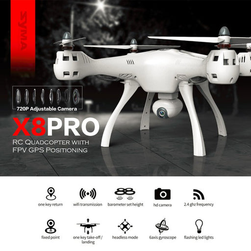 SYMA X8PRO GPS DRON WIFI FPV With 720P HD Camera Adjustable Camera Drone 6Axis Altitude Hold x8 pro FPV Selfie Drones Helicopter
