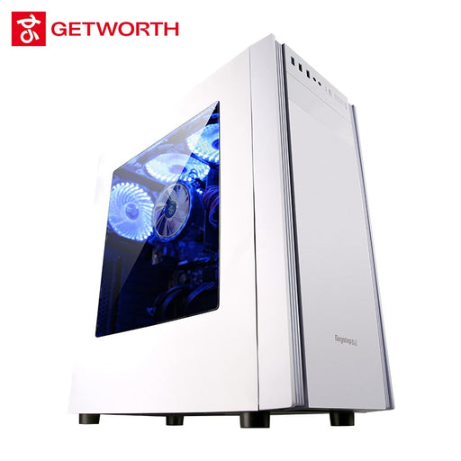 GETWORTH S4 Intel I3 8100 Office Gaming PC Desktop Computer 1TB HDD 16GB RAM Office Home Desktop 400W PSU 3 free White Fans