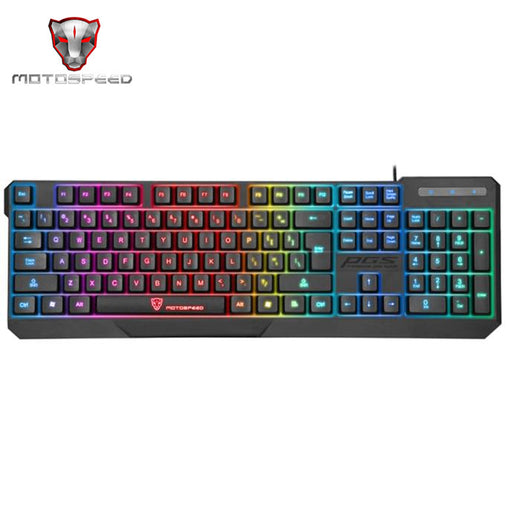 MotoSpeed K70 7-Color Colorful Backlight Computer Gaming Keyboard Teclado USB Powered for Desktop Laptop Black Original