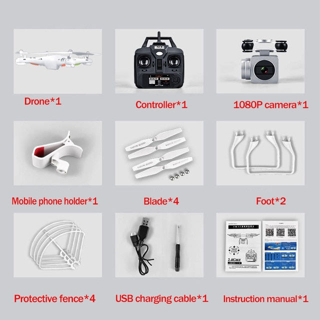 Original SH5 HD drone wide-angle HD 1080p Quadcopter aircraft one-touch landing / takeoff WIFI transmission Rc helicopter