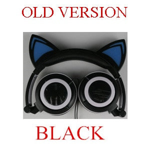 Glowing Light Cat Ear Headphones Stereo Cat Earphones 3.5mm Wired Gaming Headset for PC Gamer Mobile Phone SP4 New XBOX Tablet