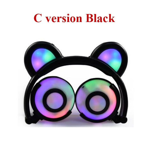 Glowing Light Cat Ear Headphones Stereo Cat Earphones 3.5mm Wired Gaming Headset for PC Gamer Mobile Phone SP4 New XBOX Tablet