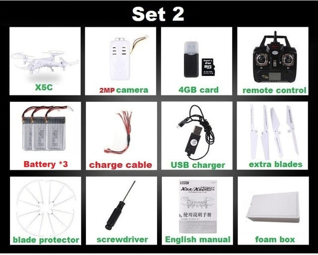 SYMA X5C (Upgrade Version) RC Drone 6-Axis Remote Control Helicopter Quadcopter With 2MP HD Camera or X5 RC Dron No Camera