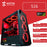 KOTIN S16 Desktop Computer Gaming PC AMD Ryzen5 2600 120GB 240G SSD PUBG PC 400W PSU 5 Red LED Fans Remote Control Light Bar