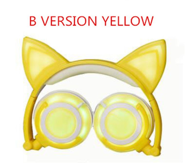 Glowing Light Cat Ear Headphones Stereo Cat Earphones 3.5mm Wired Gaming Headset for PC Gamer Mobile Phone SP4 New XBOX Tablet