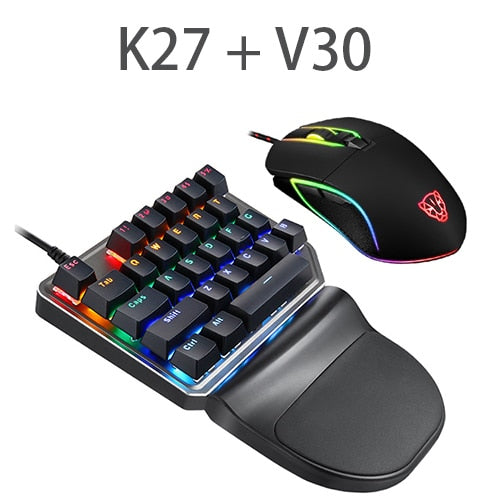Motospeed K27 V30 Mini Game Mechanical Gaming Keyboard And Mouse Set PC Gamer Computer With Backlight Kit Keybord Keypad Combo