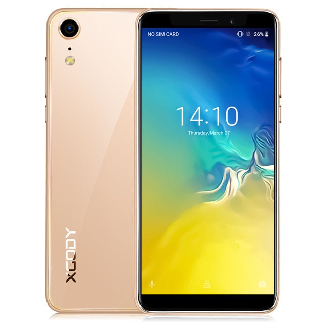XGODY New 5.5" 18:9 Mobile Phone Android 8.1 MT6580 Quad Core 2GB RAM 16GB ROM Dual Sim 5MP Camera 2500mAh 3G Celular Smartphone