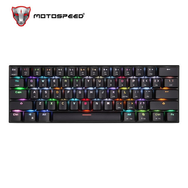 MOTOSPEED CK62 Keyboard Wired/Bluetooth Keyboard Dual Mode Mechanical Keyboard 61 Keys RGB LED Backlight Gaming Keyboard