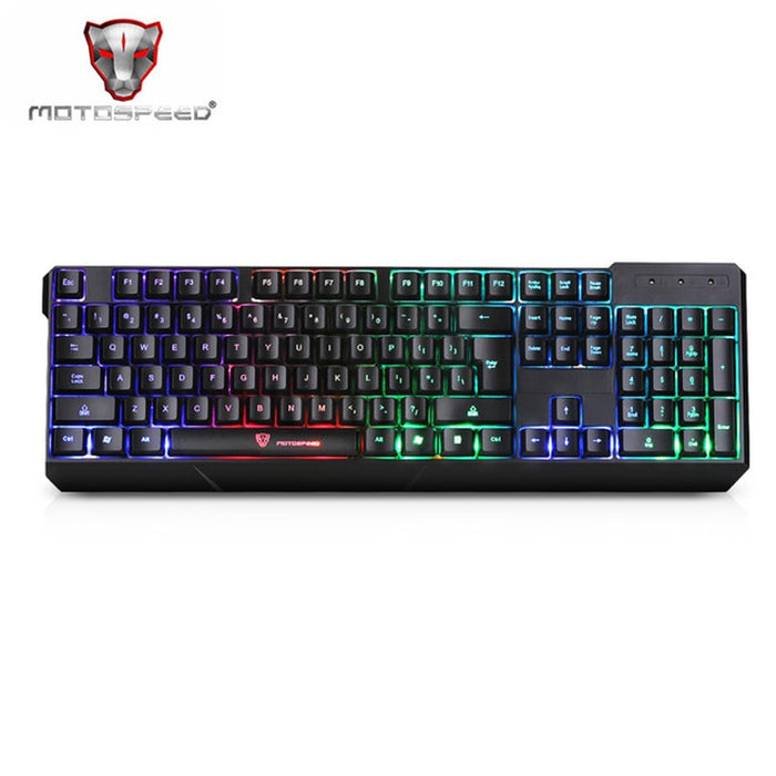 Motospeed K70 Backlit Membrane Gaming Keyboard With Backlight RGB Game Gamer For Computer PC USB Keycaps Key Cap Board Keybord