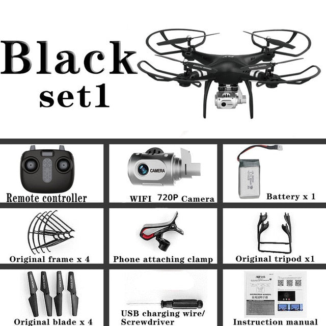 XY-X6 WiFi FPV Drone with 1080P HD Camera,Voice Control, Wide-Angle Live Video RC Quadcopter with Altitude Hold Gravity Sensor