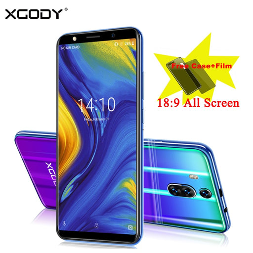 XGODY New 3G Mobile Phone 6 Inch 18:9 Full Screen Dual Sim Smartphone Android 8.1 1GB+8GB 2800mAh 5.0MP Camera Telefone Celular