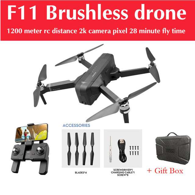 OTPRO Mi Drone WIFI FPV With 4K 30fps 1080P Camera 3-Axis Gimbal GPS RC Racing Drone Quadcopter RTF with Transmitter Z5 F11 DRON