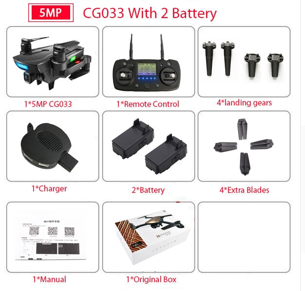 ZWN CG033 Brushless FPV Quadcopter With 1080P HD Wifi Gimbal Camera RC Helicopter Foldable Drone GPS Dron Kids Gift vs SG906 F11