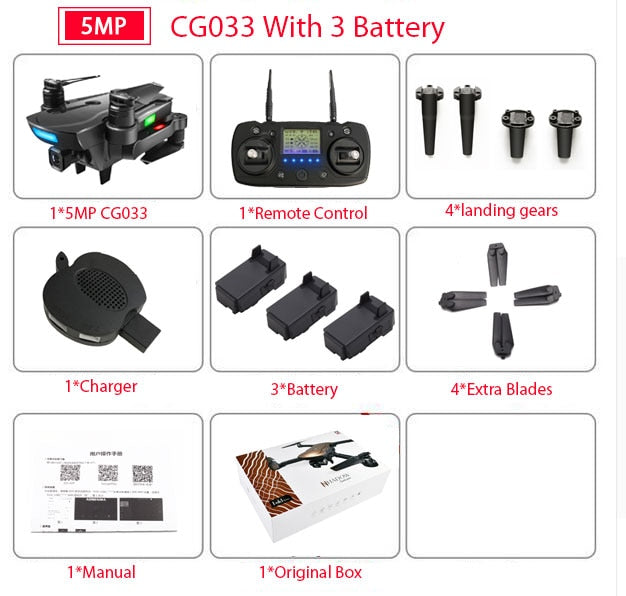 ZWN CG033 Brushless FPV Quadcopter With 1080P HD Wifi Gimbal Camera RC Helicopter Foldable Drone GPS Dron Kids Gift vs SG906 F11