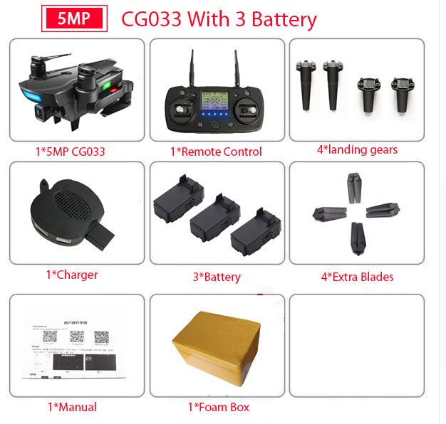 ZWN CG033 Brushless FPV Quadcopter With 1080P HD Wifi Gimbal Camera RC Helicopter Foldable Drone GPS Dron Kids Gift vs SG906 F11
