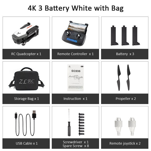 ZLRC Beast SG906 GPS 5G WIFI FPV With Selfie Foldable 4K 1080P Ultra HD Camera RC Drone Quadcopter RTF VS XS812 XS809HW SG106