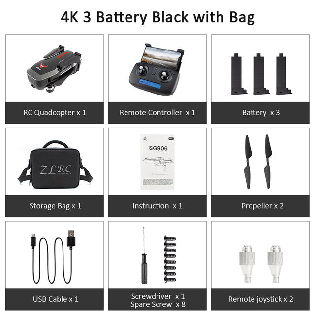ZLRC Beast SG906 GPS 5G WIFI FPV With Selfie Foldable 4K 1080P Ultra HD Camera RC Drone Quadcopter RTF VS XS812 XS809HW SG106