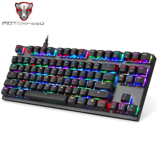2019 Motospeed K82 USB Wired Mechanical Keyboard 14 RGB LED Backlight 87 Keys Gaming Keyboard for Esports Game