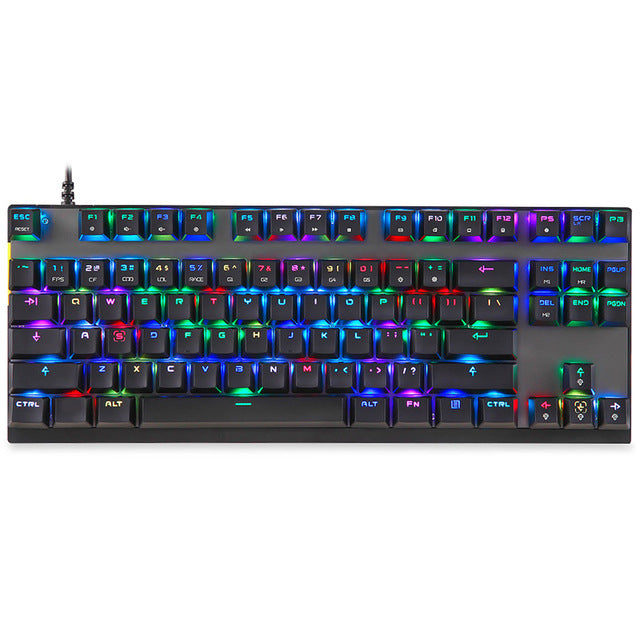2019 Motospeed K82 USB Wired Mechanical Keyboard 14 RGB LED Backlight 87 Keys Gaming Keyboard for Esports Game