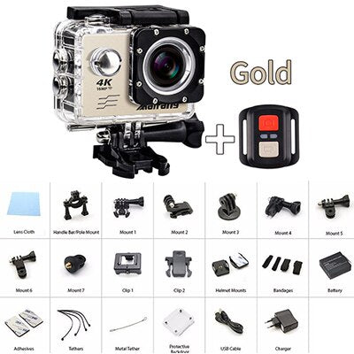 Ultra HD 4K action Camera wifi Camcorders 16MP 170 go cam 4 K deportiva 2 inch f60 Waterproof Sport Camera pro 1080P 60fps cam