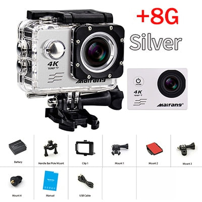 Ultra HD 4K action Camera wifi Camcorders 16MP 170 go cam 4 K deportiva 2 inch f60 Waterproof Sport Camera pro 1080P 60fps cam