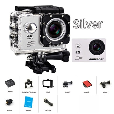 Ultra HD 4K action Camera wifi Camcorders 16MP 170 go cam 4 K deportiva 2 inch f60 Waterproof Sport Camera pro 1080P 60fps cam