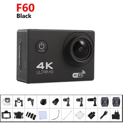 Remote Sport 4K WIFI Action Camera Helmet Camcorder 16MP 170 Degree Wide Angle 2.0 LCD Go Waterproof pro 30M Extreme Action Cam