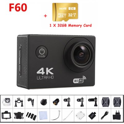 Remote Sport 4K WIFI Action Camera Helmet Camcorder 16MP 170 Degree Wide Angle 2.0 LCD Go Waterproof pro 30M Extreme Action Cam