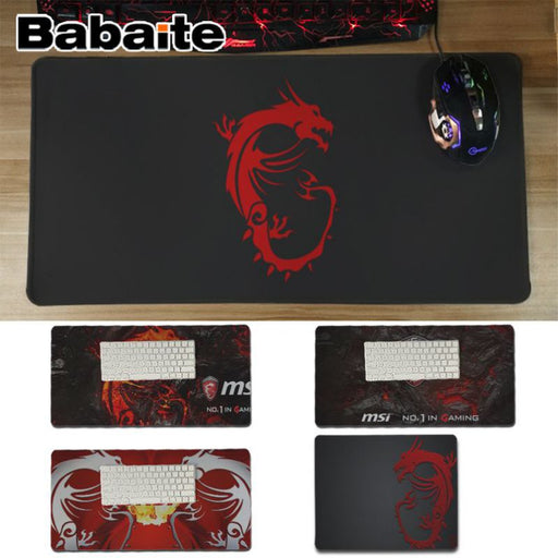 Babaite New Design Msi Dragon Logo Unique Desktop Pad Game Mousepad Free Shipping Large Mouse Pad Keyboards Mat