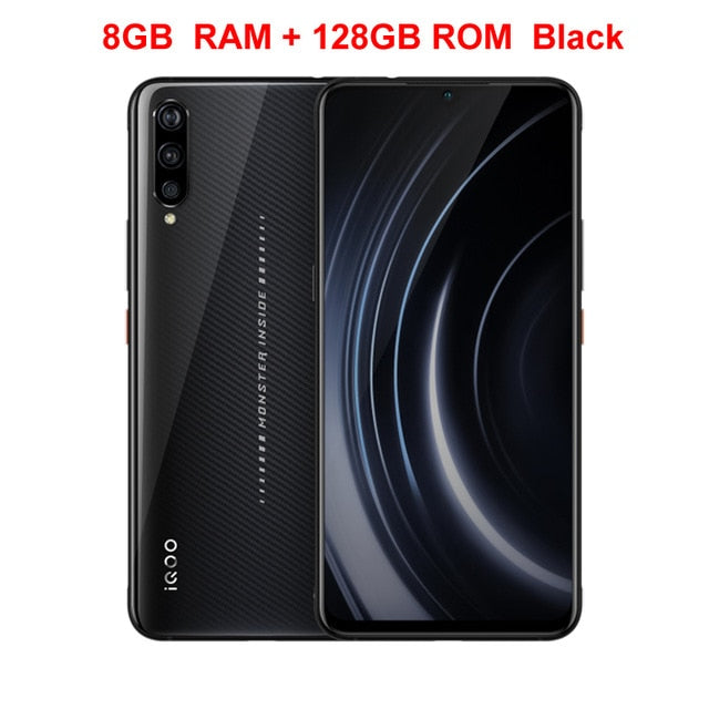 Original Vivo iQOO Mobile Phone 6.41" AMOLED 6G/8G/12G RAM 128G/256G Snapdragon 855 Octa Core Android 9 4000mAh NFC Smartphone