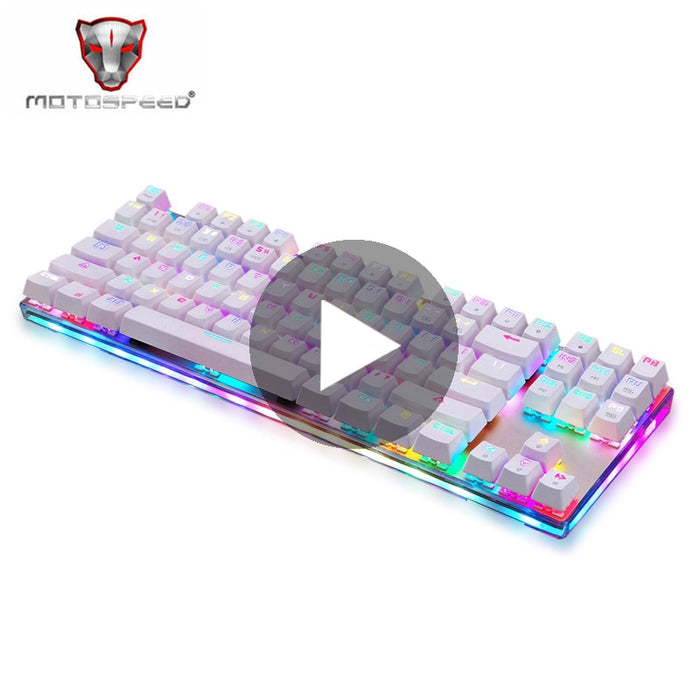 Motospeed K87S Mechanical Keyboard Backlit Game Gamer With Backlight RGB For Computer PC Gaming LED Keycap Key Cap Board Keybord