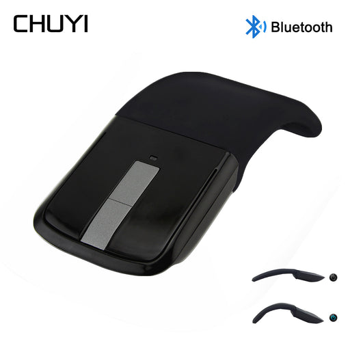 CHUYI Wireless Foldable Bluetooth Mouse Ultra Thin 1600 DPI Optical Arc Touch Mouse Folding Travel Mice With BT CSR 4.0 Adapter