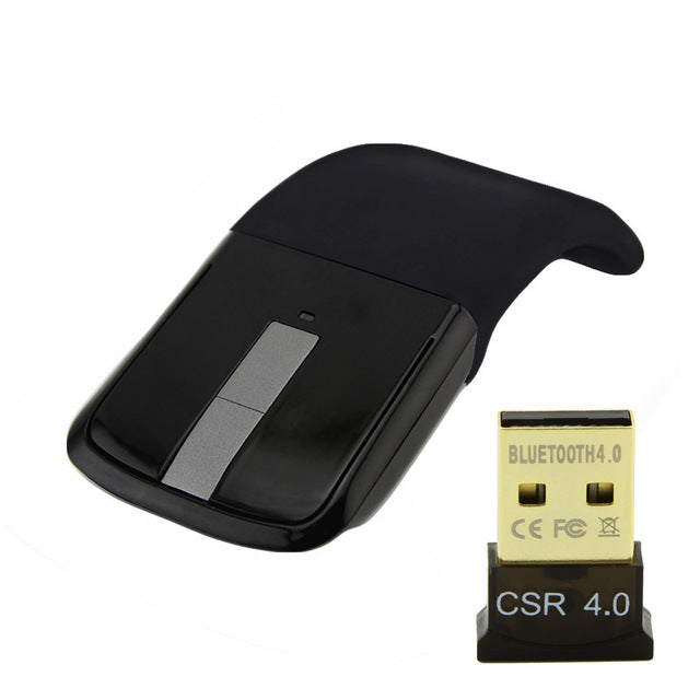CHUYI Wireless Foldable Bluetooth Mouse Ultra Thin 1600 DPI Optical Arc Touch Mouse Folding Travel Mice With BT CSR 4.0 Adapter