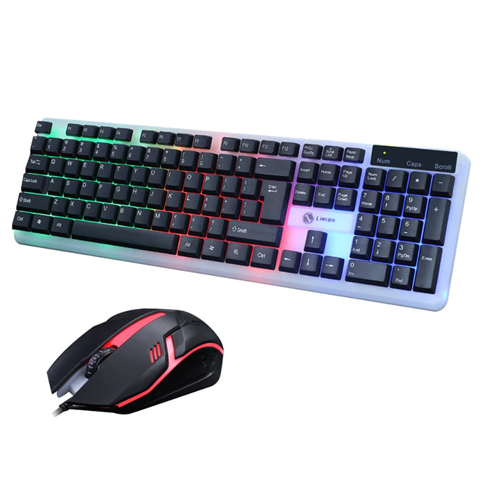 OMESHIN T11 Colorful LED Illuminated Backlit USB Wired PC Rainbow Gaming Keyboard And Mouse Set With Backlight Kit USB Keybord