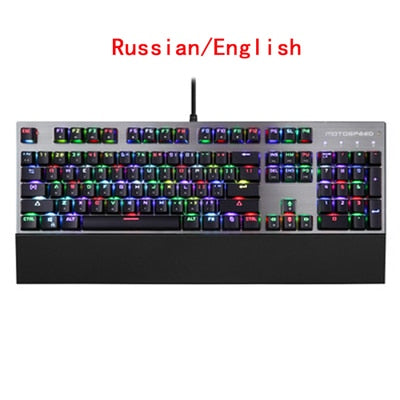Original Motospeed CK108 RGB blue switch Mechanical Russian /English Keyboard Gaming Wired LED Backlit Backlight for Gamer PC de