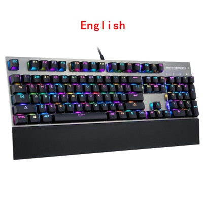 Original Motospeed CK108 RGB blue switch Mechanical Russian /English Keyboard Gaming Wired LED Backlit Backlight for Gamer PC de