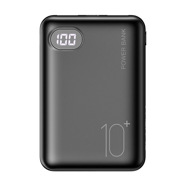 RAXFLY Mini Power Bank 10000mAh Dual USB Portable Charger Powerbank For Xiaomi Mi 9T Pro LED Display External Battery Poverbank